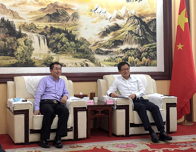 九州ku酷游总裁乔德卫造访朔州市长熊燕斌